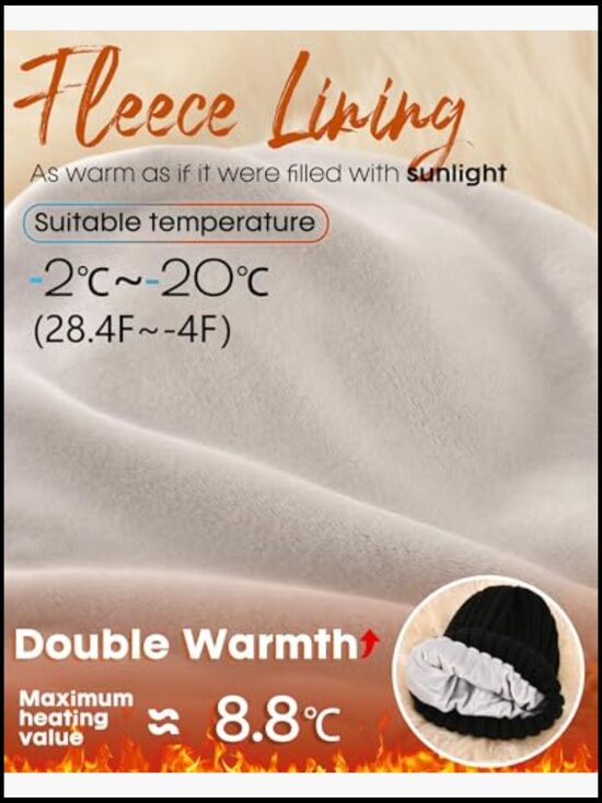Winter Beanie Hat Scarf Glove Set Fleece Lined Double Layer Knit Touchscreen main image 6